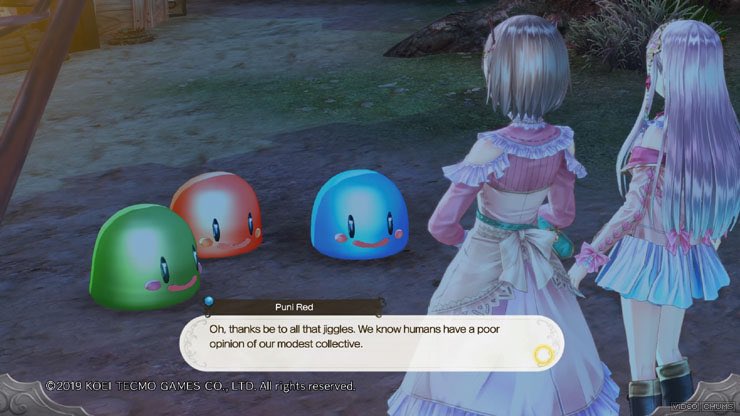 Atelier is a very "main character- centric" series. And Lulua is a delightful character, hilarious but also determinated, thoughtful and a devoted friend.One thing that impressed me about her was that she cares about everyone's feelings, including monsters.