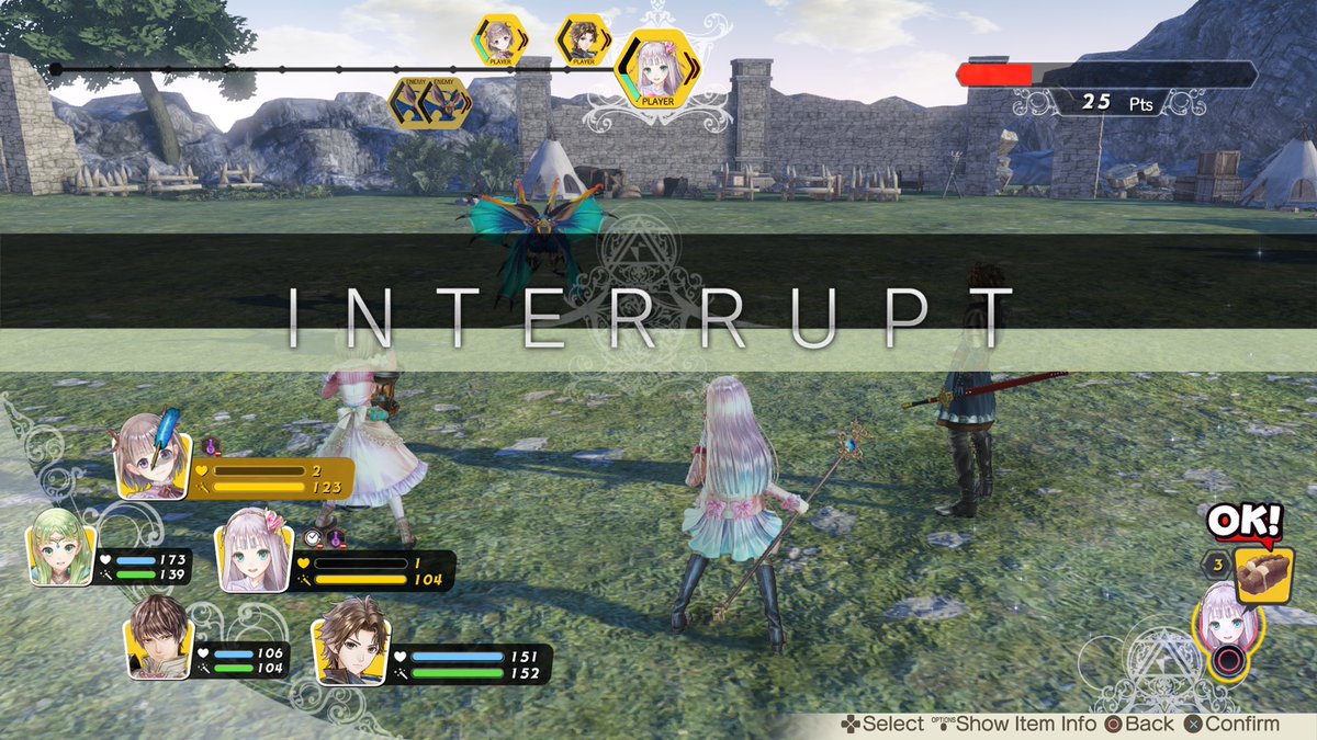 It also has an interrupt system, which is a very positive gimmick as it gives the player the possibility, once the special bar is loaded, to interrupt the turns of the battle and use the items created with alchemy.