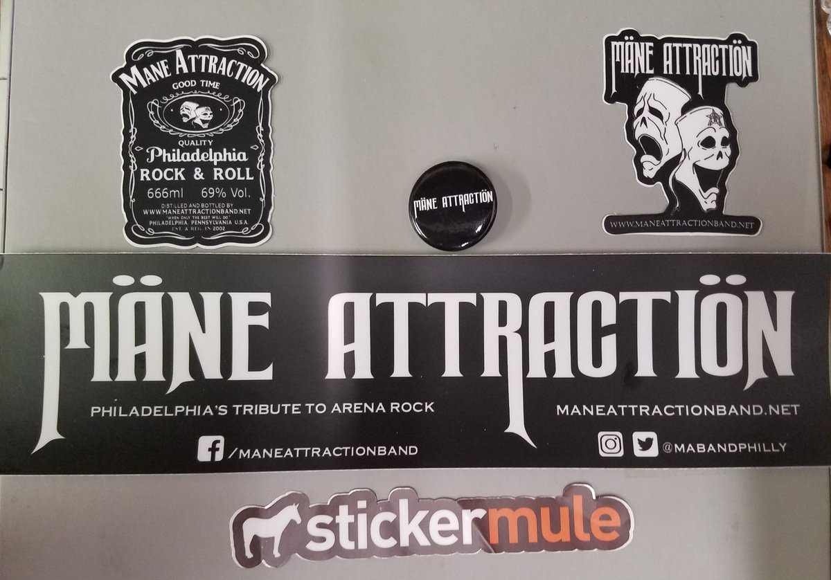 MAbandphilly's tweet photo. Although shows may be on hold for a bit, thanks to @stickermule for keeping the merch flowing and looking sharp! https://t.co/kCo8GMJrE6