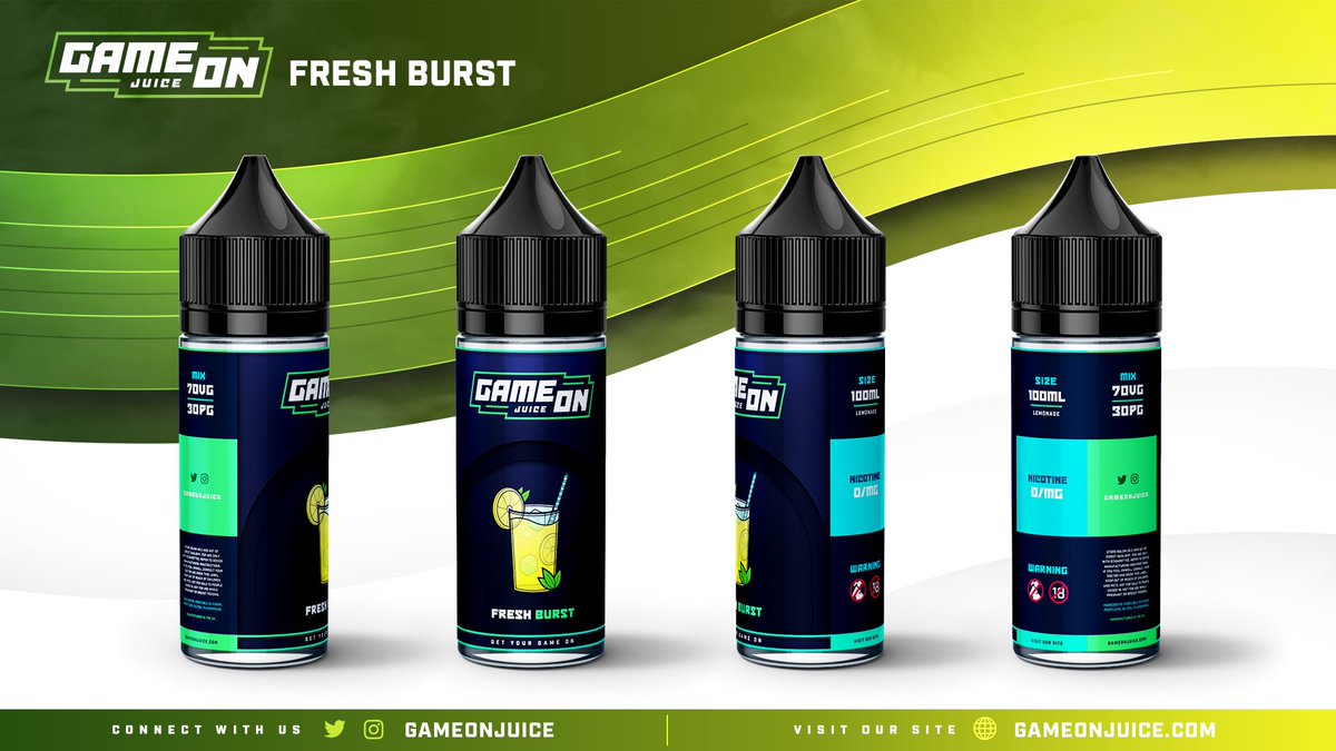 GAMEONJUICE's tweet photo. A sweet and juicy lemon perfectly paired with fizz to bring you a refreshing lemonade vape!

6/8 https://t.co/09chAoZ2SW