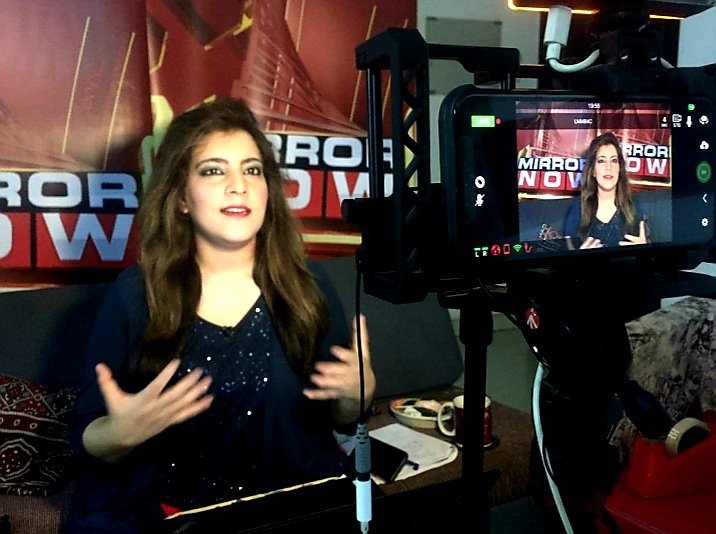 saharzaman's tweet image. Some more additions to the home studio. The channel logo and standees. #WFH gets better with time. #StayAtHomeAndStaySafe #WorkFromHome is a blessing 🙏 during #COVID19 
@MirrorNow #tvnewslife