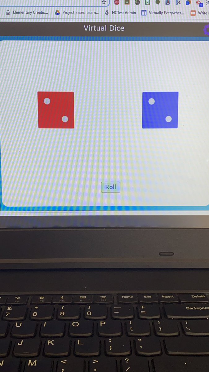MrsGuerrero4th's tweet photo. Pro Tip 1 for remote learning: use virtual dice to play a comparing fraction game! #remotelearning #googlemaster #QuarantineLife #onlinelearning https://t.co/Z1WBFx3tmF