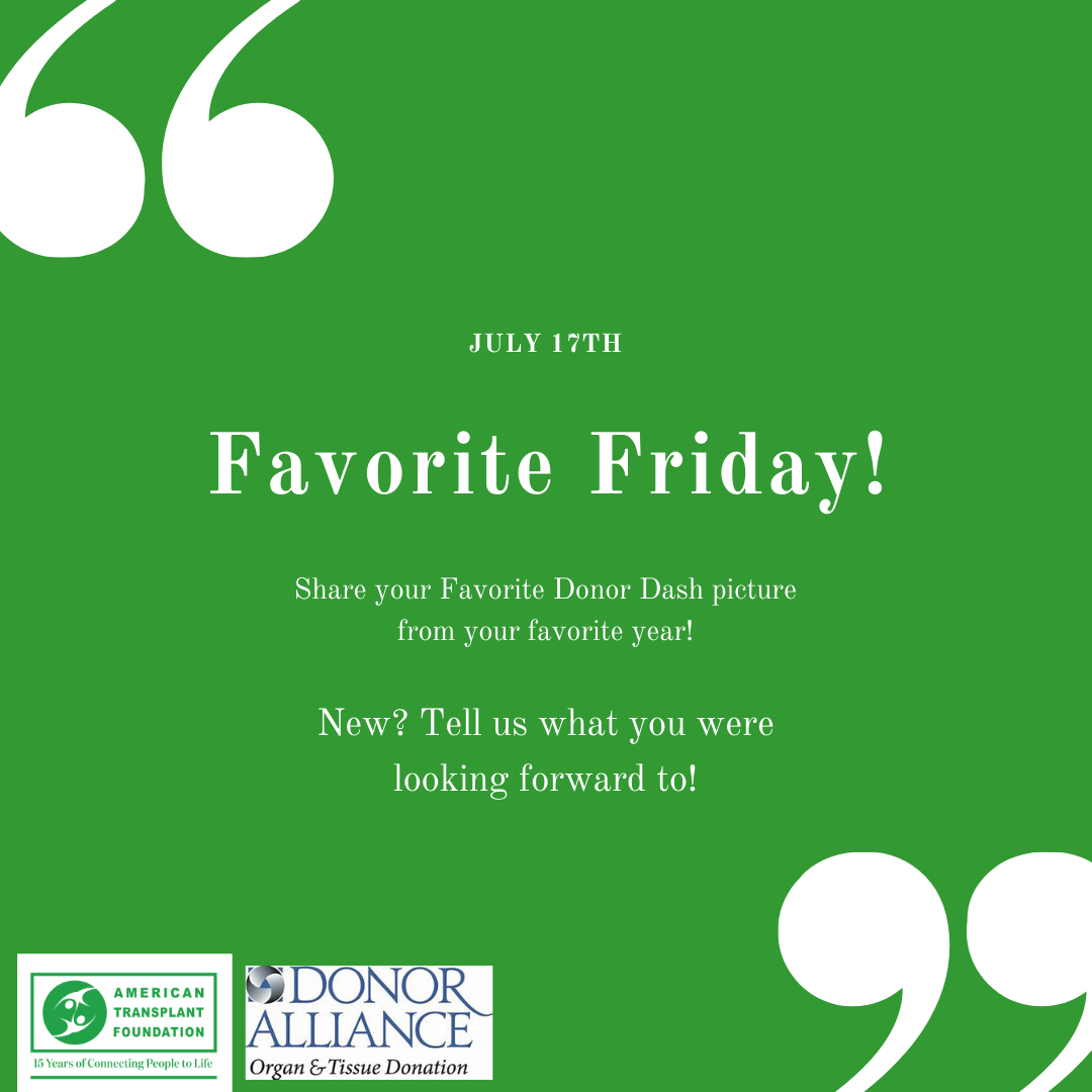TeamTransplant's tweet photo. Share your favorite Donor Dash picture or what you've been looking forward to this year! #repost #donordash #americantransplantfoundation

Check out https://t.co/t64Qhe7Sc6 for donation opportunities! https://t.co/Ky7wjQntz5