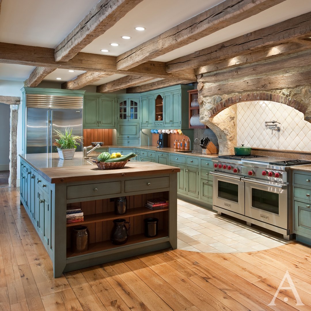 Wide plank floors, antique brick pavers, 20” thick stone walls, salvaged timber beams + rustic iron work meld this home’s 230 year history with state-of-the-art appliances and whispers of modernity without losing the integrity in this renovation. <a href="/HomeAdore/">HomeAdore</a> <a href="/PeriodArchitect/">Period Architecture</a>