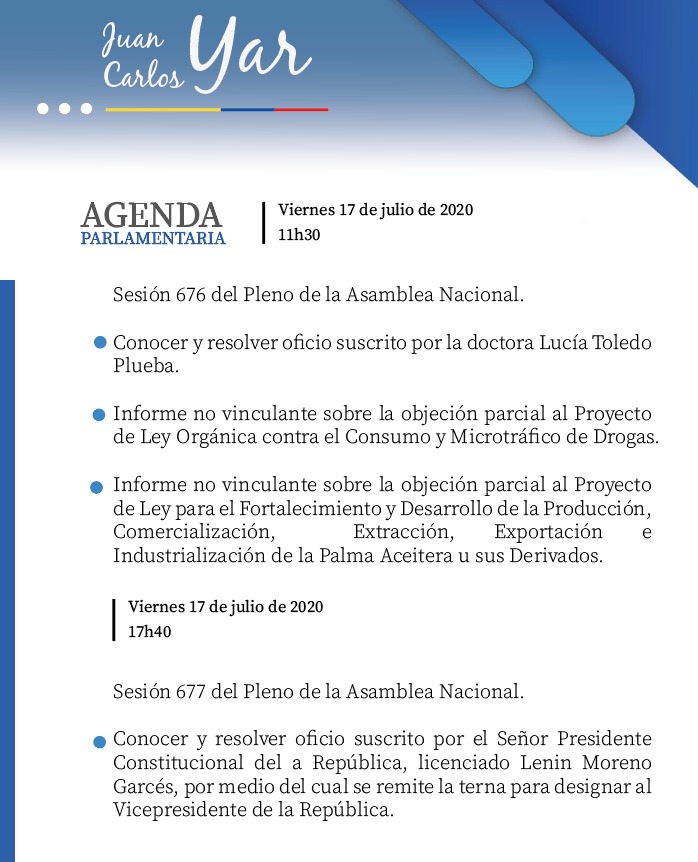 #AgendaLegislativa |  Comparto con ustedes la agenda legislativa para hoy.