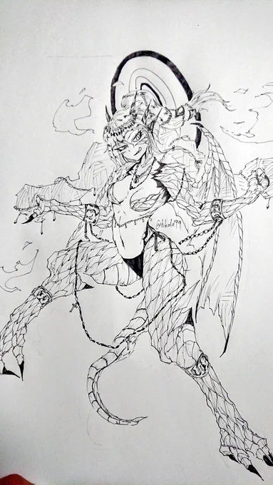 #人外版深夜の真剣お絵描き60分一本勝負
お題ドラゴニュート 