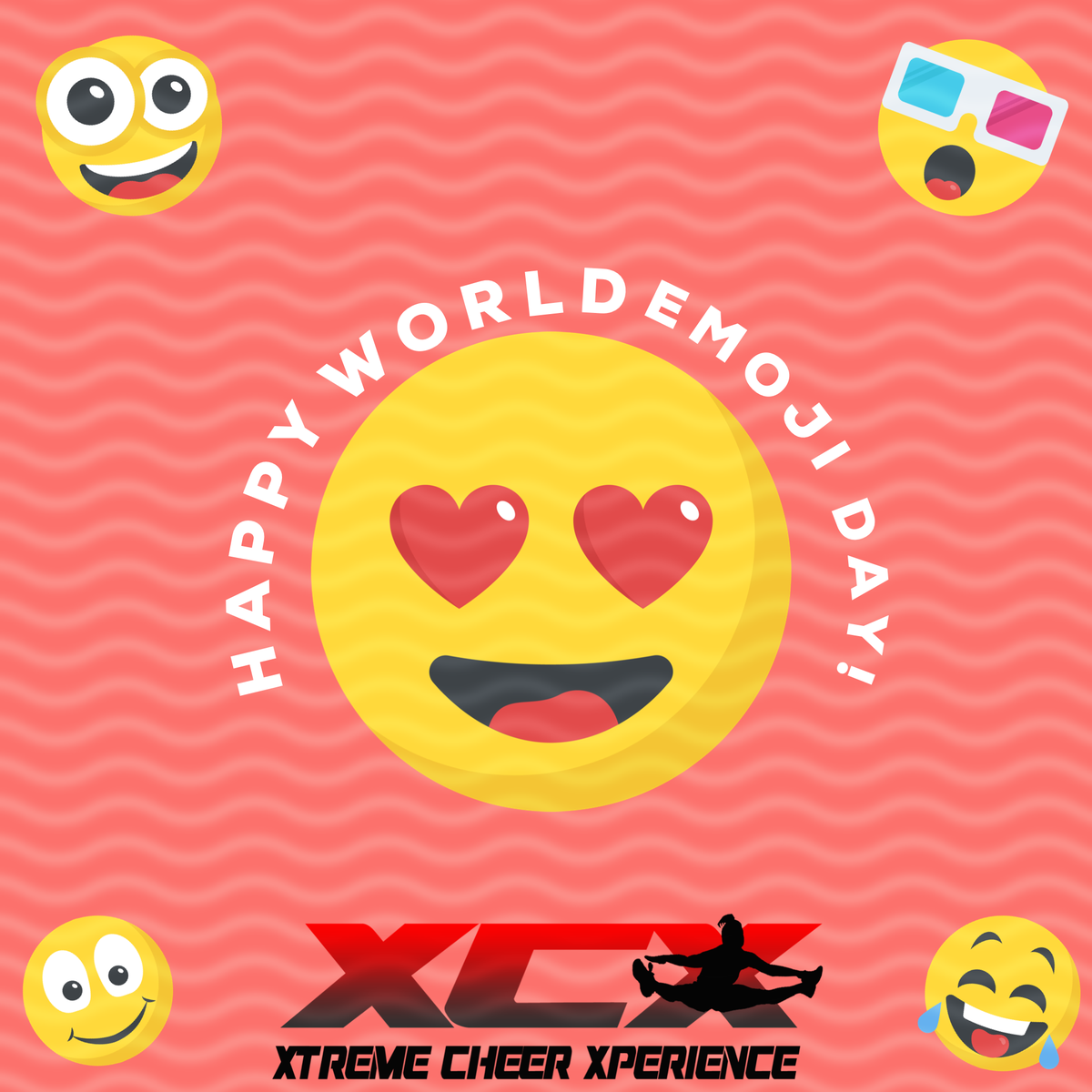 xtremecheer_x's tweet photo. Happy World Emoji Day 😍 Xtreme Cheer Xperience wants to see your favorite emoji! Share and Comment below! ✨ #HappyWorldEmojiDay https://t.co/yX5U9DNFX2
