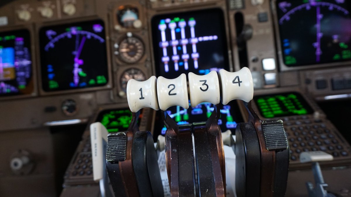 The flight deck of the 747 has some great user interfaces  #UI. Did you know the Flap lever is shaped like a flap? The gear lever is shaped like a wheel. Every switch has a unique shape and feel so it can easily be identified in the dark.  #Boeing747  #BA747  #BritishAirways747