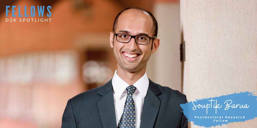 Rice_D2KLab's tweet photo. D2K Fellow Spotlight | Souptik Barua (@souper_star), postdoctoral research fellow @RiceECE. Take a read of his #datascience journey and his mentoring experience at the @Rice_D2KLab. #DataScienceforHealth  https://t.co/BC8Zp7UsBK https://t.co/CLCZYmbgRb