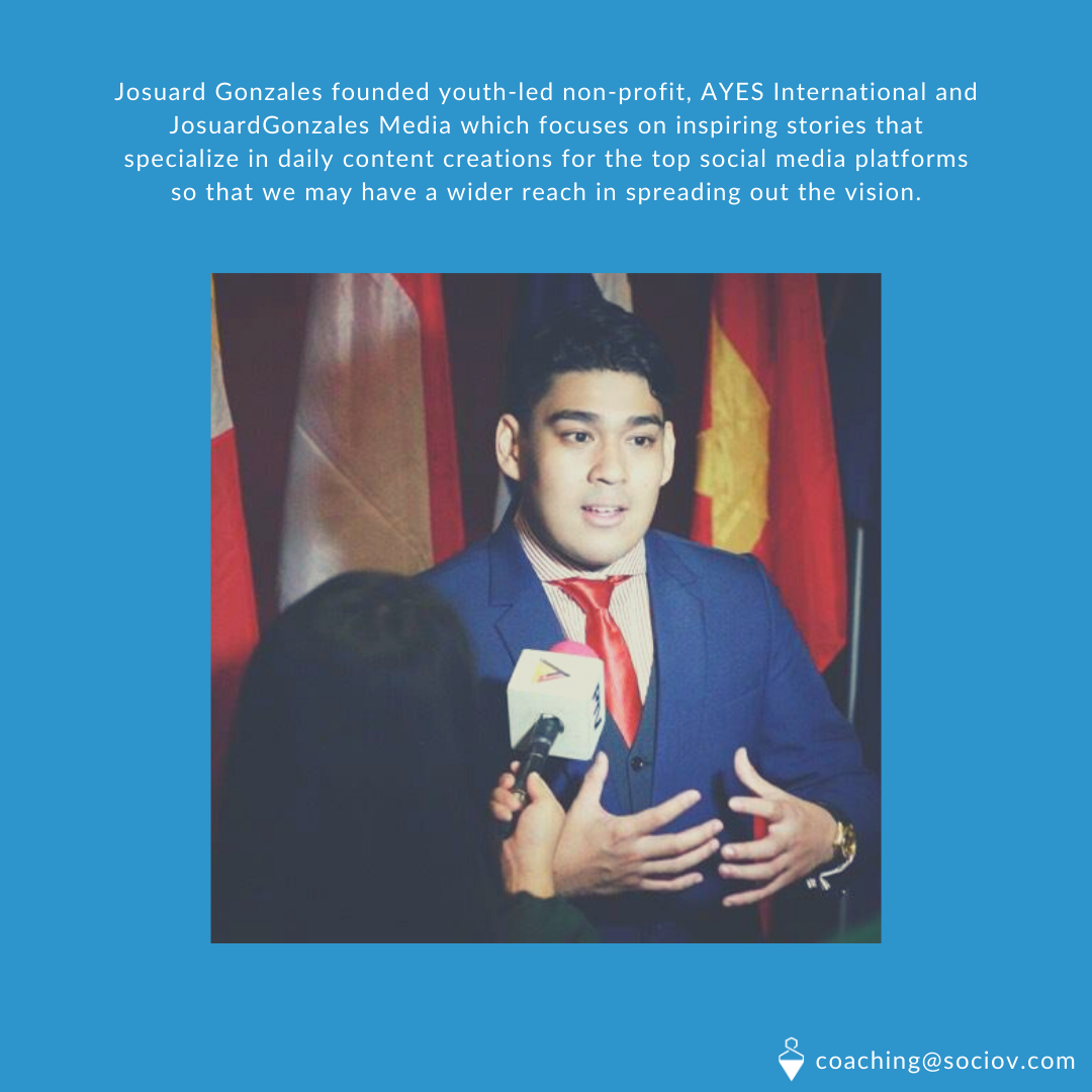 Sociovcoaching's tweet photo. Josuard Infante Gonzales firmly believes in the potential of young people to contribute to a peaceful, prosperous and sustainable world. 

20 slots were opened on a first come, first served basis.
Send an email to coaching@sociov.com and be in our guestlist! https://t.co/tVkcMomJBP