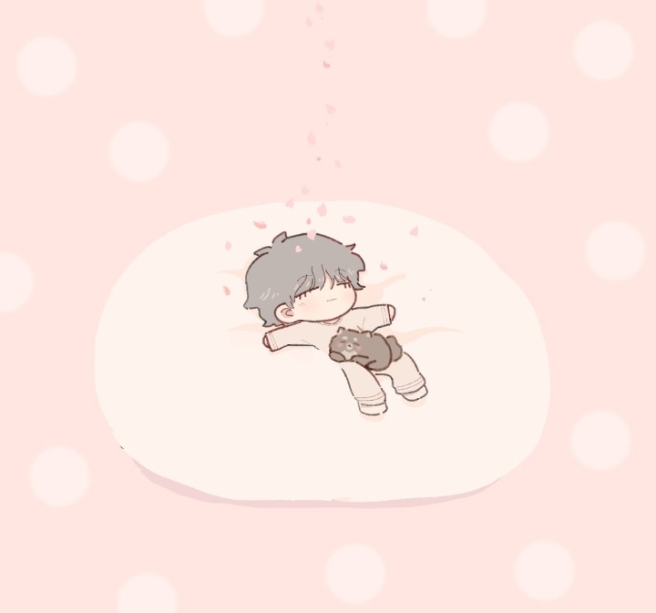 1boy male focus closed eyes solo lying chibi on back  illustration images