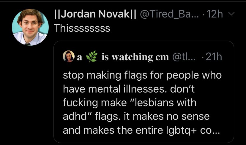 tw ableism the qt’d tweet ends with saying it makes the community look like a jokei included this because i’ve seen nd people say how happy it makes them to have these flags!