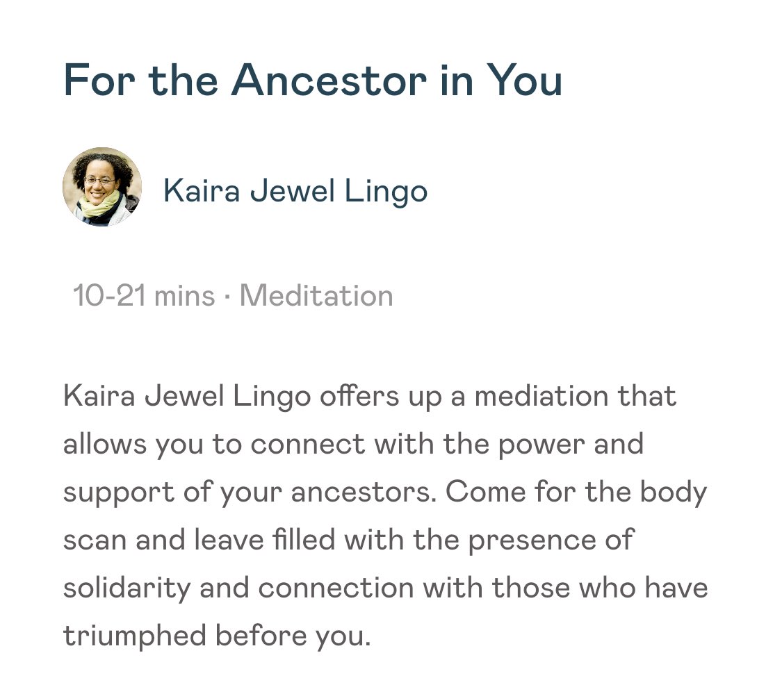 thickimusprime's tweet photo. Meditation: For the Ancestor in You led by Kaira Jewel Lingo 

https://t.co/jXd8HXBb8n https://t.co/apg1HIZzhD