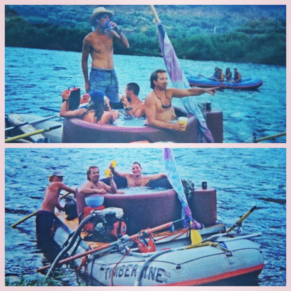 50th Season Flashback: That time the Timberline guides went hot tub rafting. 
#rafting🌊 #hottub #Vail #Colorado #50thseason