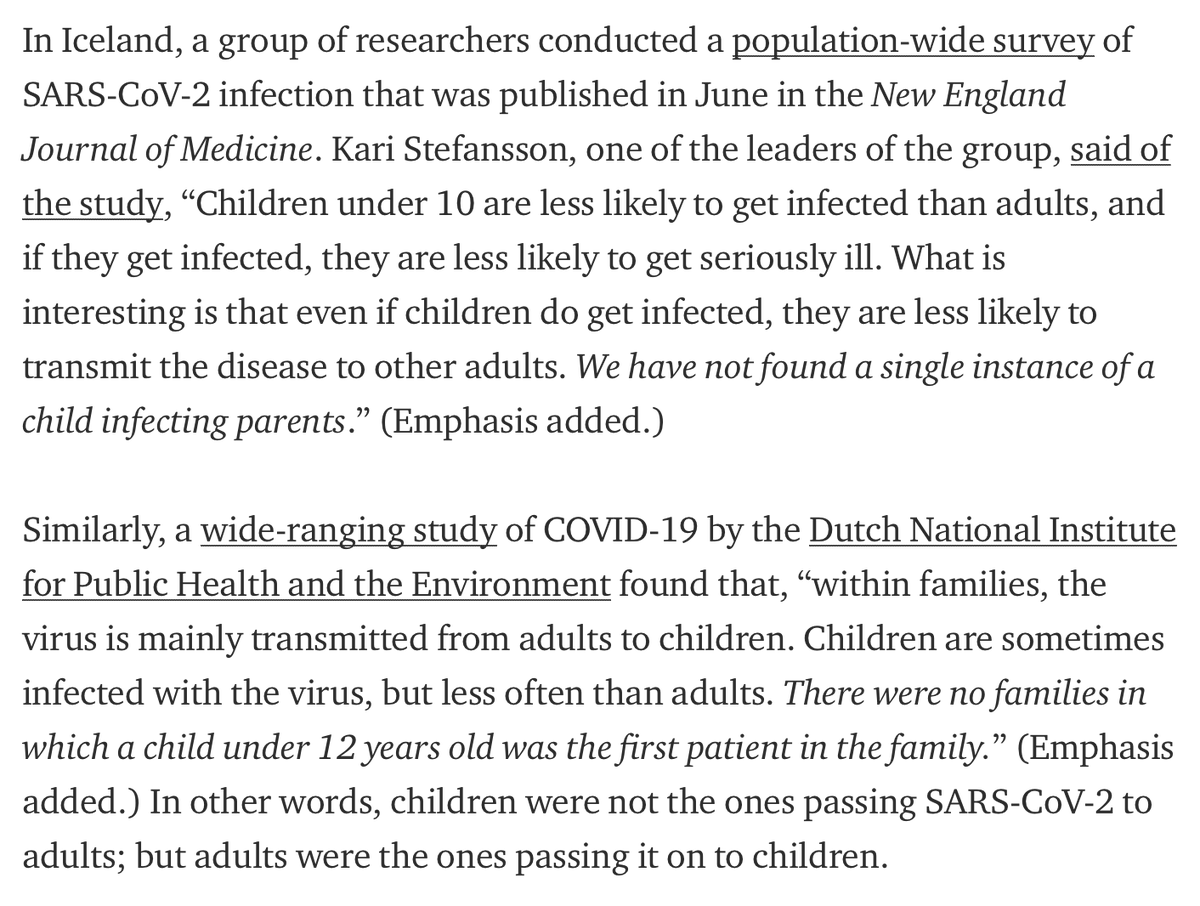 A number of people asking me: but what about getting teachers & staff infected? We address this in detail. Children do not appear to be a significant source of transmission of this  #coronavirus.