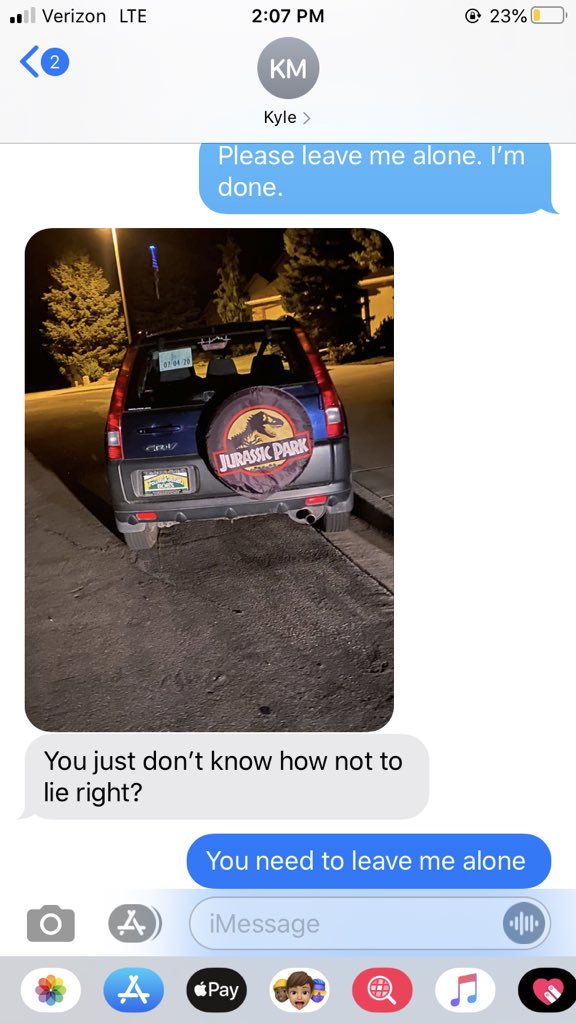 Here is another text and picture he sent me the other night.