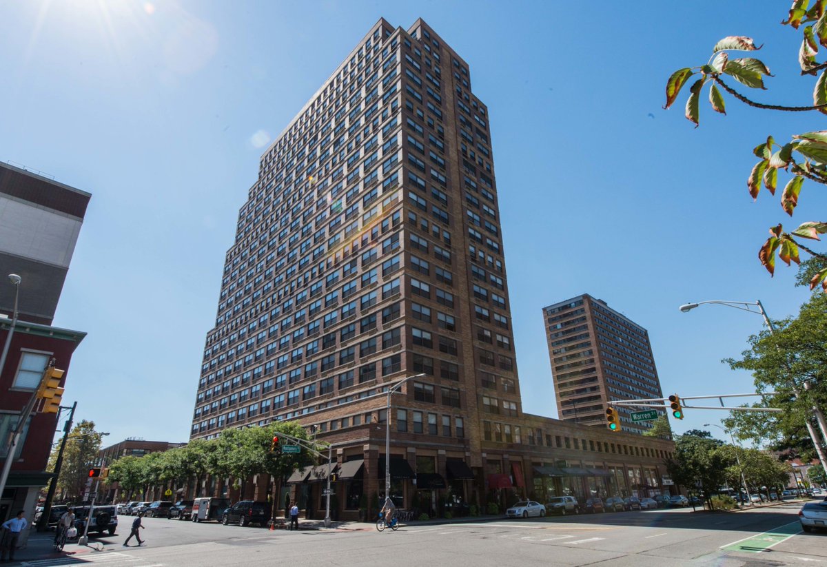 The Gotham luxury apartment building in New Jersey stands as a unique outline in the Jersey City skyline and boasts of breathtaking views of Manhattan. Exquisite architecture, grace and sophistication are echoed by the use of our Burnished Metallic paint. #paint #metallicpaint