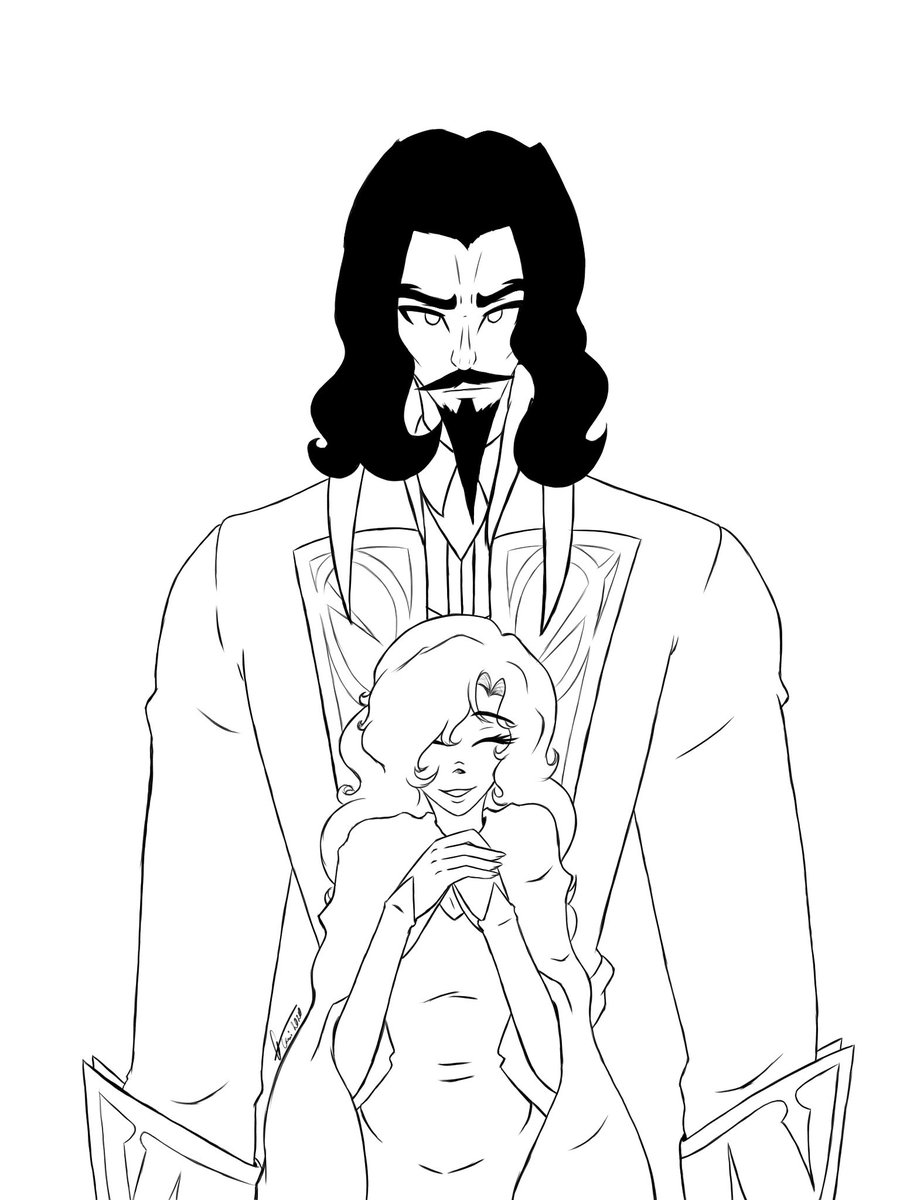 I started a drawing, I will likely finish coloring it, but for now, here's the ink~