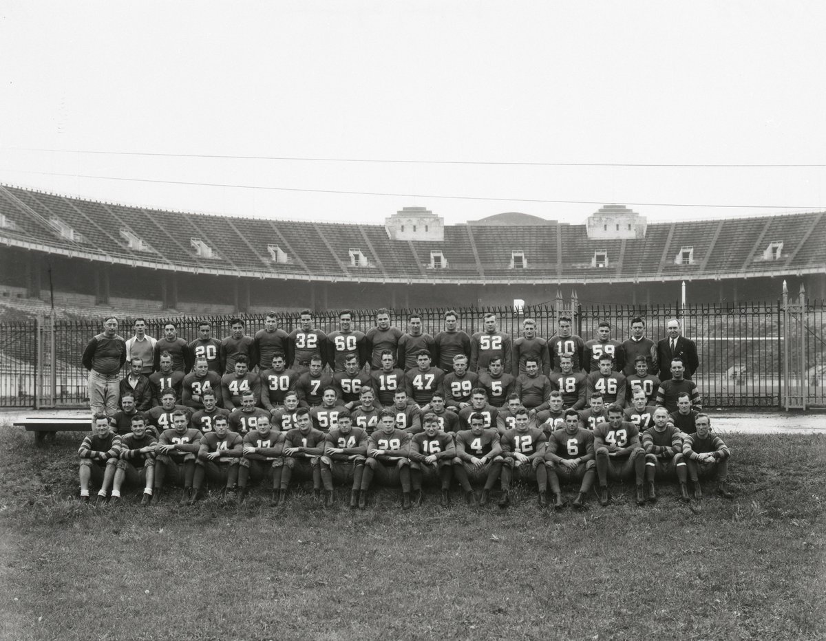 BuckeyeHistory's tweet photo. We heard that @OhioStateFB got some new hardware. Check out this Lantern article about how the 1934 team began the Gold Pants tradition. https://t.co/4iqV2C37Uv