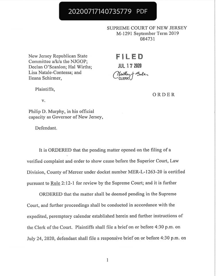 NJAssemblyGOP's tweet photo. UPDATE: Read the state Supreme Court order to hear our case against Murphy's controversial borrowing plan.  Time to clean up #MurphysMess and protect the Taxpayer. https://t.co/Nac34C8w31