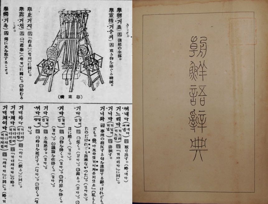 朝鮮総督府編纂「朝鮮語辞典」大正9年(1920年) 朝鮮語辞典となっている