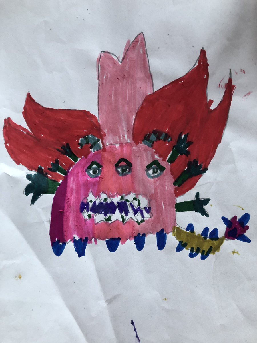 DanielleCReid's tweet photo. @jk_rowling late to the party with the illustration competition, went to upload to the website but found out I’m too late. Sad little 7 year old 😳🙈  We have been reading the book chapter or 2 before bed and it has been wonderful, we love it. Thank you https://t.co/A0cMD7ZYon