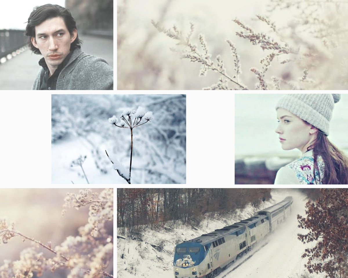 HouseReysistnce's tweet photo. "Dyads on a Train" by @DottieSnark for a board by @etherealthere: "Two strangers, dreading the holidays, wind up next to each other on a train. He's grumpy. She's nervous. They bond over snow." A sweet Reylo moment blossoms in the cold of winter. (rated G) https://t.co/2riYx1UQBo https://t.co/OZPyoqv5Ki