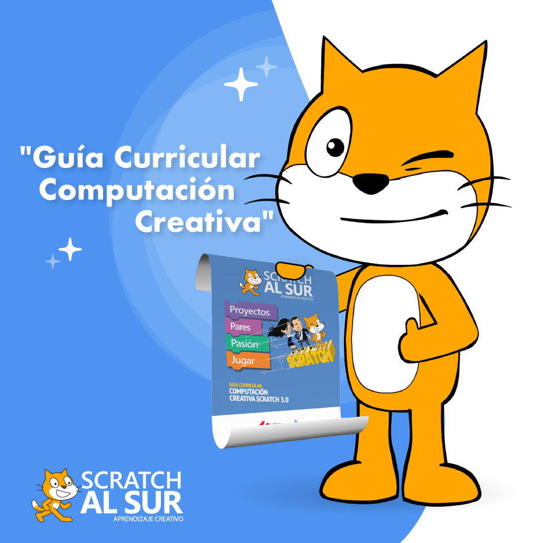 Scratchalsur's tweet photo. Revisa la "Guía Curricular Computación Creativa" en nuestro sitio web. Ahí encontrarás información para docentes interesados en implementar Scratch en el aula. https://t.co/5EVhUv2rUq #scratchalsur #scratch #docencia #creatividad https://t.co/Cbw9ZAfWpW