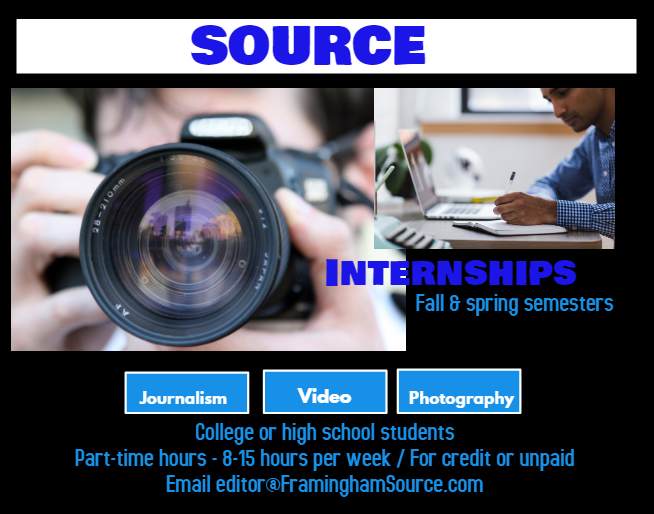 FramSource's tweet photo. #FraminghamSource is accepting applications for internships for Fall2020 &amp; Spring 2021. The news outlet has 6 summer interns. Full-time internships or part-time internships in journalism or photojournalism 
@scjnational @FraminghamU @MassBayCommCol https://t.co/wWatoZAGoG
