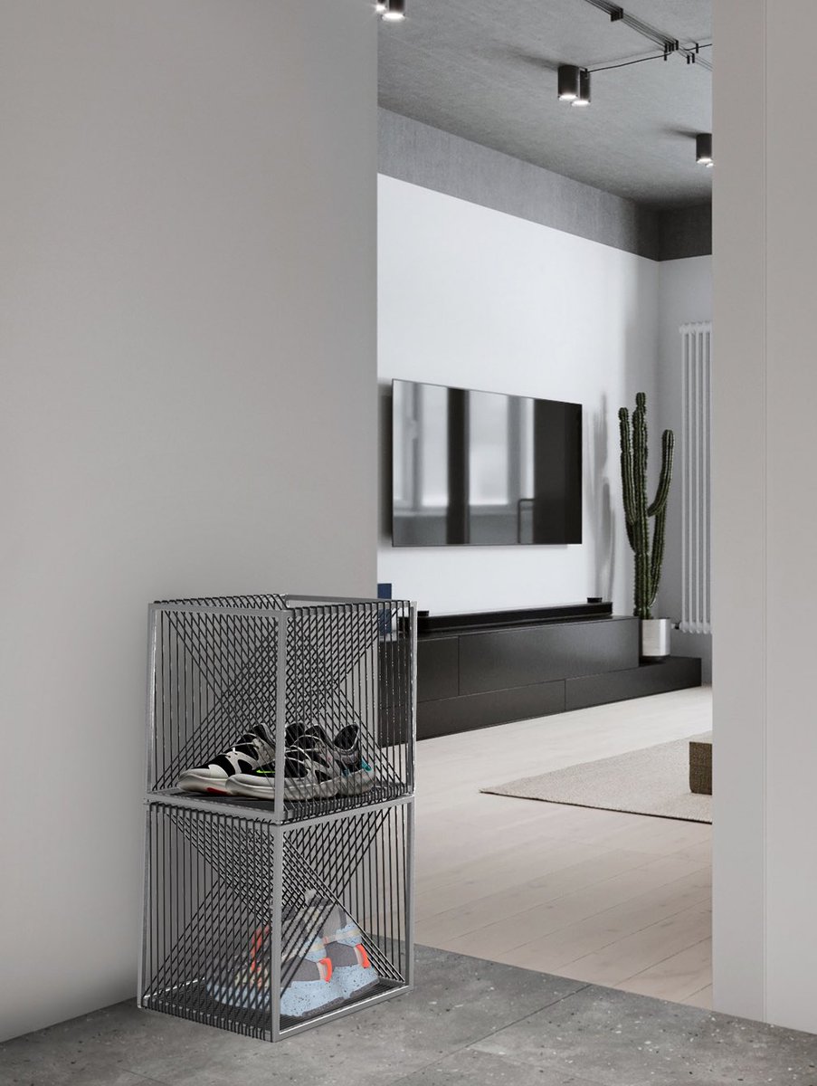 OMNIestudio's tweet photo. Diseño de zapatera modular para hogar. https://t.co/ZLu3r0qRS6