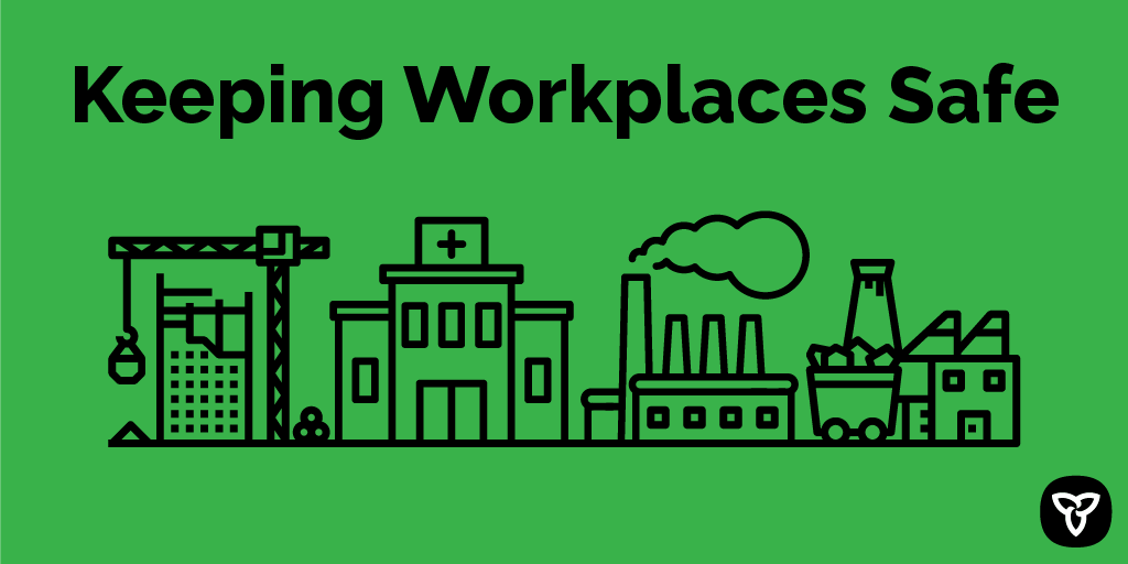 ONTatwork's tweet photo. As of today, Ministry inspectors have completed inspections and investigations for 14, 501 workplaces and issued 10,489 orders, which includes 23 stop work orders, related to #COVID19. https://t.co/8vO3GfU5NG
