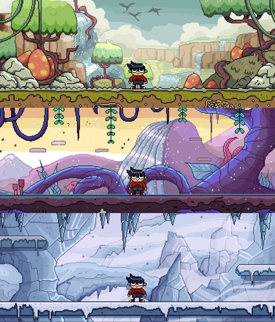 oh I never posted illustrations for my thesis film poster!
fun fact: a bigger part of the scenes on the poster are likely to be cut out of the final version :')

#pixelart I guess? 