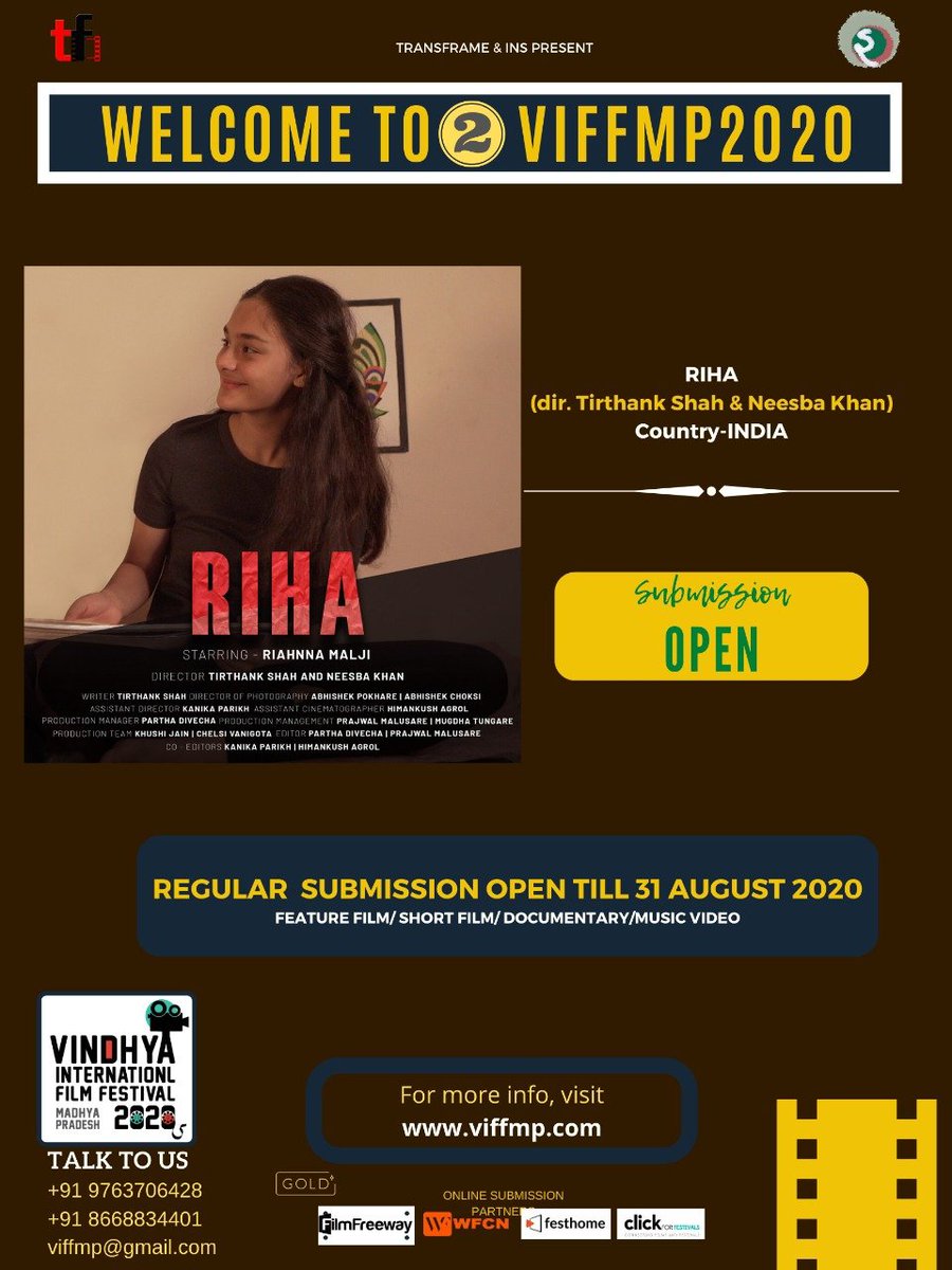 viffmp's tweet photo. #VIFFMP WELCOMES "RIHA"
DIRECTED BY - Tirthank Shah &amp; Neesba Khan, Country-  #india

Regular Submission open. 
https://t.co/SLA998fWzA
#Viffmp #vindhyafilmfestival #Madhyapradesh #sidhi #filmfest #callforentries #shortfilms #Documentary
@FilmFreeway @festhome  @_WFCN https://t.co/kUnjumqJ3b