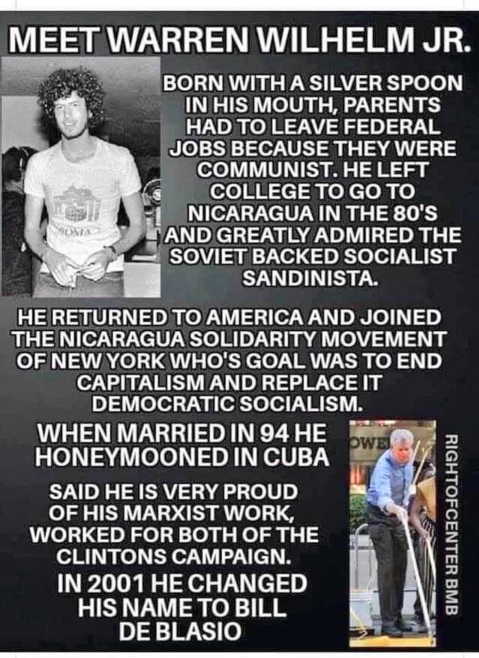 Ruperthucks's tweet photo. @newsmax @BernardKerik 🚖 #left at  #NY

🆗 Who is #bigapple Mayor Bill #deBlasio !?
 #WarrenWilhelmJr who developed THE #oedipuscomplex 🆗
Who's #who!?

Flashback #RUSSIAN #SANDINISTA
#quixotecenter https://t.co/5eBbqIqGxP