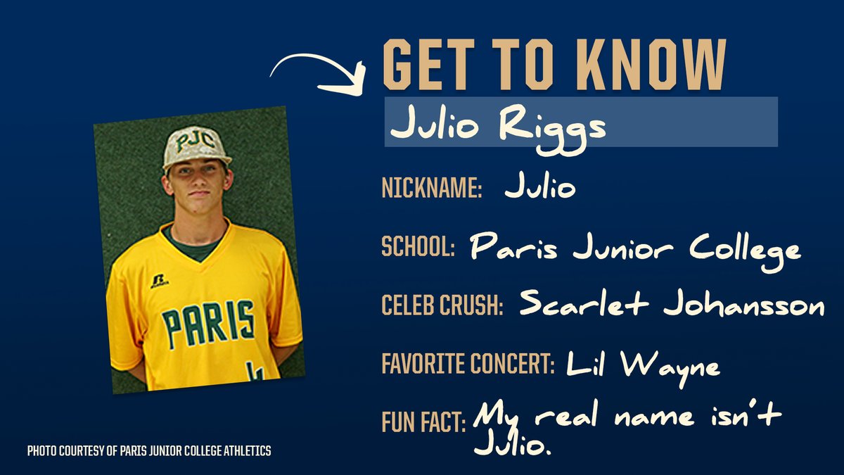 RidersBaseball's tweet photo. Get to know your #TCLRiders ⤵
Next up is a bit of the infield squad: @dan_pruitt24, @julio4riggs, & @Robertsonblake3. https://t.co/MeHls8SkpX