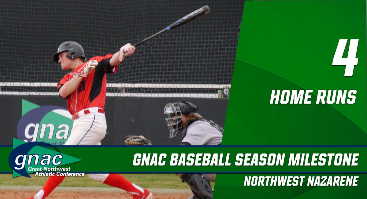 GNACsports's tweet photo. On the diamond, @NNUSports started #GNACBaseball conference play with a bang. The Nighthawks hit four home runs against Central Washington on Feb. 29, two of those coming from Shawn Grandmont. #GNACStats https://t.co/y4q0ovboBh