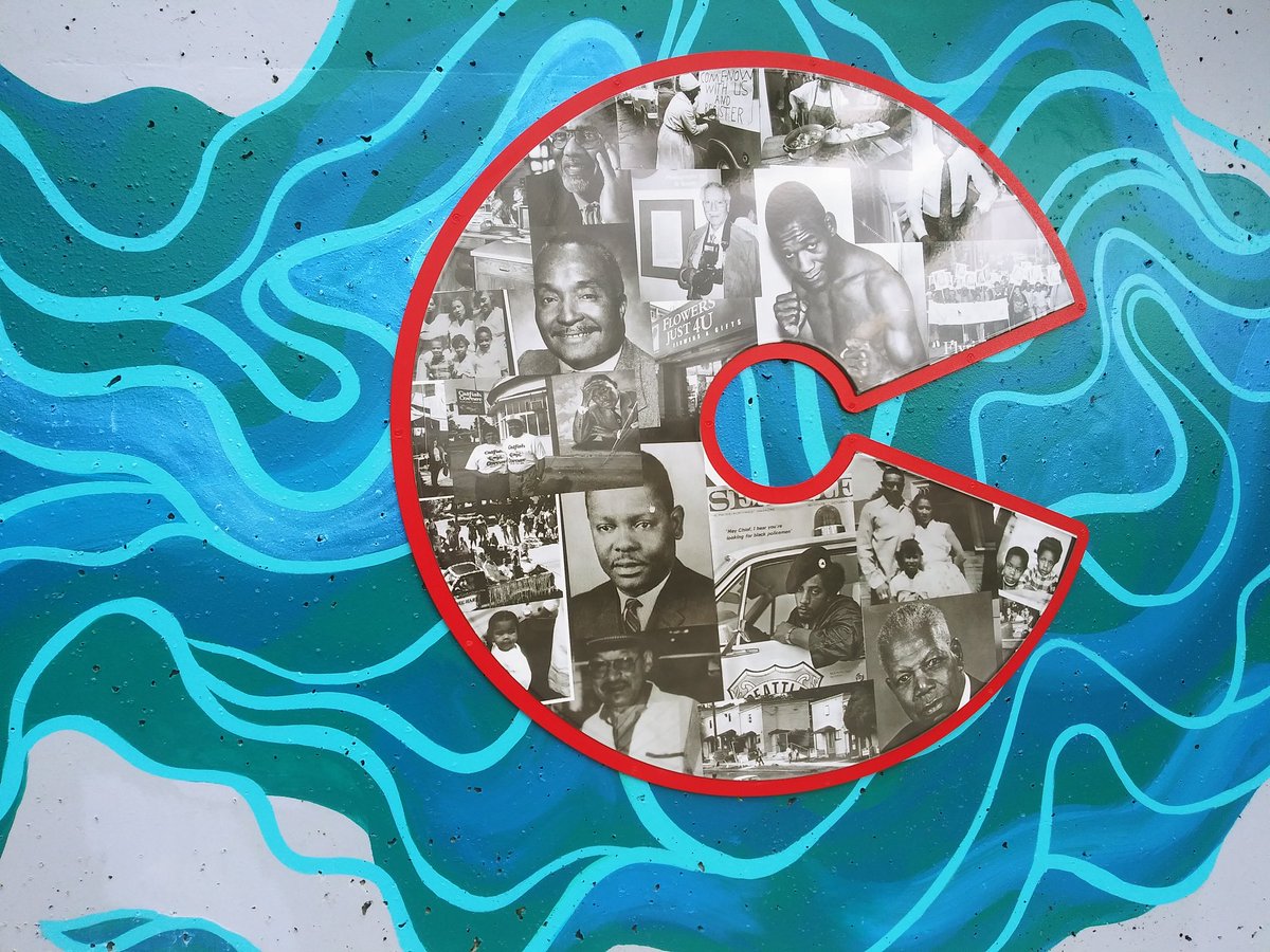kunluv's tweet photo. Have you seen the new mural at the Northwest African American Museum! Thank you for including my brother Tunde and myself in the collage! I feel honored to be next some of the many great African Americans who contributed to the fabric of this community. #CDorSeeMe https://t.co/d66NHF6Jwm