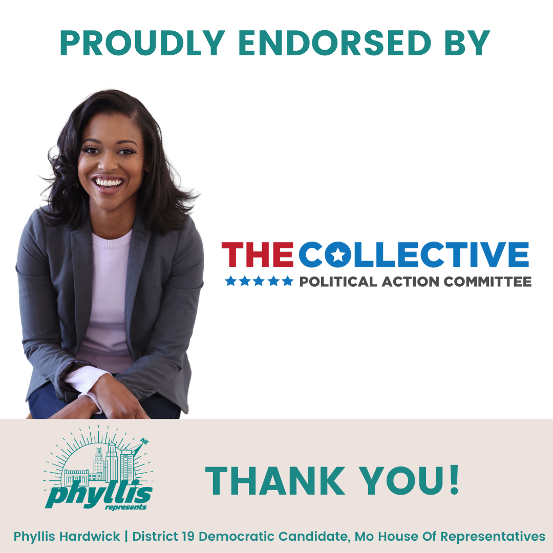 PhyllisForMO's tweet photo. Endorsed ✅! I’m honored to receive the endorsement of @CollectivePAC as the District 19 Democratic Candidate for the Mo House of Representatives. It's humbling to be among the Black leaders across our country working for change. #Phyllisrepresents https://t.co/F7HROkcMOW