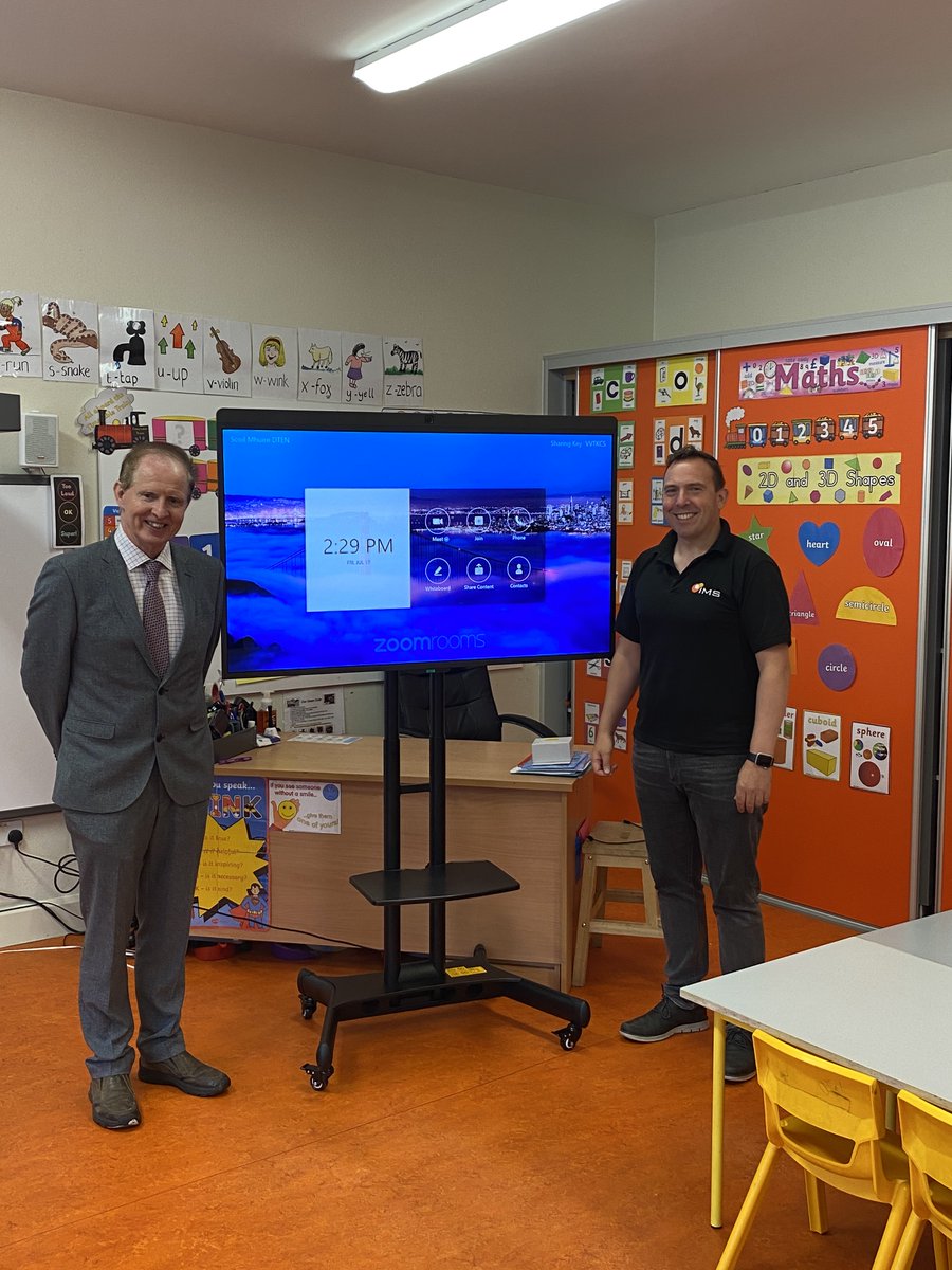 imslimerick's tweet photo. Huge Congratulations again to our amazing competition #winner -  @susanrushee from #ScoilMhuireClarinbridge. We were delighted to deliver and install the prize today in Galway,  and to meet Susan and the staff of Scoil Mhuire Clarinbridge.

#IMS #ieducate #Zoom #DTEN #Classroom https://t.co/6UXGraGKKK