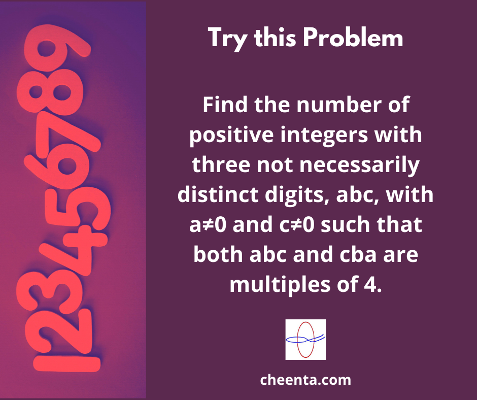 CheentaMath's tweet image. Try this problem from American Invitational Mathematics Examinations, AIME I, 2012 and share your answer with us. Check your solution here: zcu.io/ZKf0 

#positivenumbers #positiveintegers #problemoftheday #cheentamaths #trythisproblem #cheentamaths