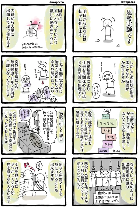 年間約90万人がこの状況に陥るという現実を踏まえた「もし自分の身に降り掛かったら?」の思考実験漫画です

以前アップした物の2枚画像verです
もっとこの怖さ、大変さを知って欲しいし、自己責任論でぶった切るのではなく社会的弱者を助け合う世の中にしたいと私は思っています

#ヲポコめも
#漫画 