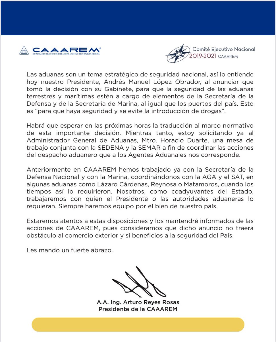 ignaquiz's tweet photo. Comunicado del Presidente de @CAAAREM @AAArturoReyes https://t.co/xQGxNGGyL9