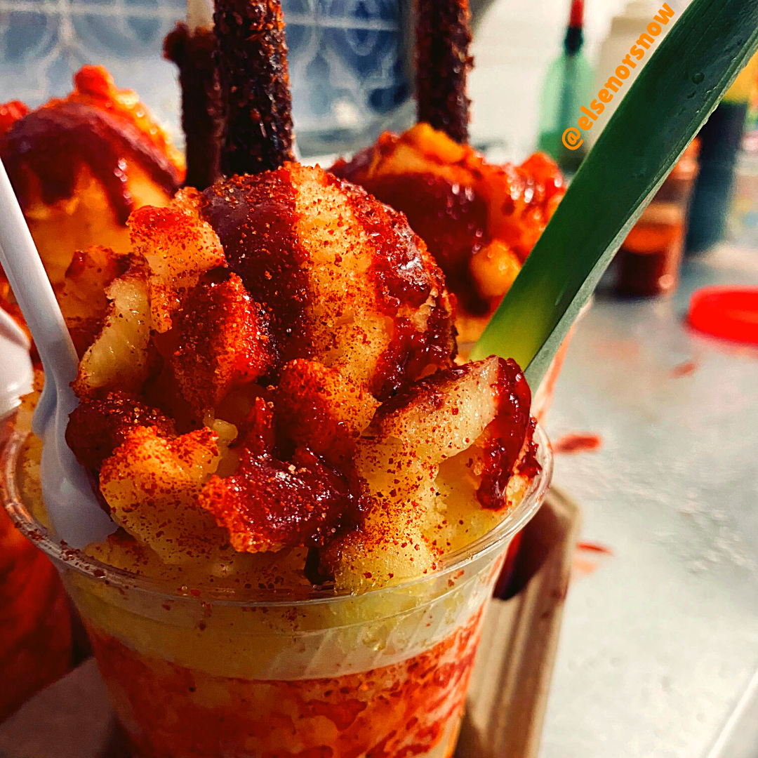 elsenorsnow's tweet photo. Pineapples regenerate?! Plant pineapple leaves, watch them grow! But, if you don't have time to wait for some tropical goodness, try our Piñada Shaved Ice Creation! Made with Pineapple Shaved Ice, Chamoy, Chili powder, Fresh Pineapple, and a Tamarindo Stick #sanantoniofoodie https://t.co/r0qn9csasb