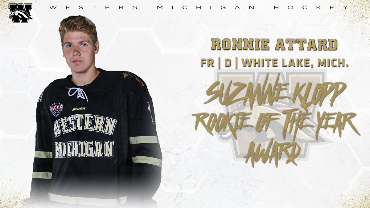 WMUHockey's tweet photo. Congratulations to Brandon Bussi and Ronnie Attard on sharing the Suzanne Klopp Rookie of the Year Award! https://t.co/08q9cBWjBw