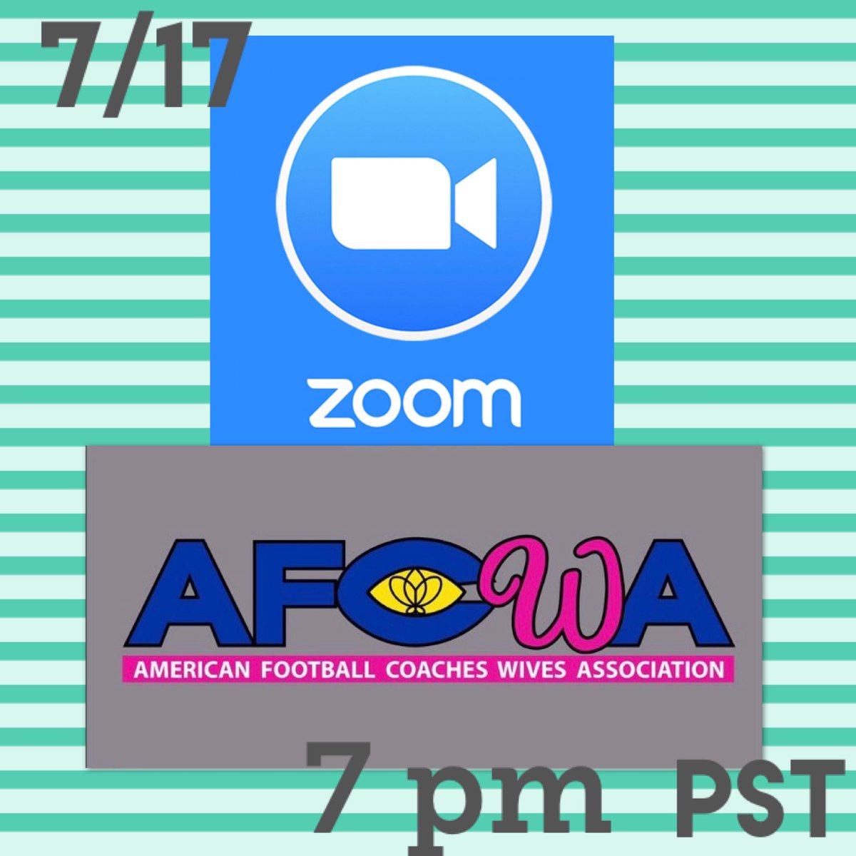 AFCWA_ORG's tweet photo. DON’T MISS another AFCWA Zoom TODAY! Let’s have a meet and greet over a ZOOM call with some other coaches’ wives. You can take part in one of the perks that our members get to have. Just head on over to our facebook page to get the link. 
💍💖🙋🏼‍♀️🏈💻.
#afcwa #zoom https://t.co/rR20NuhX6j