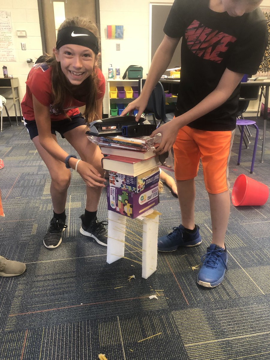 Rothweiler5th's tweet photo. It’s been so nice being back at school and seeing the kids enjoy themselves. This weeks theme was cuisine from around the world. We decided to see how well we could build a bridge using raw pasta!! #telegraphisawesome #summerschool #steam https://t.co/PhGfcFrM8P