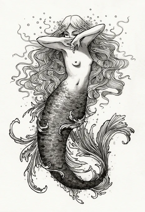 Ink Mermaid &amp; Unicorn ✨

Prints https://t.co/U60hisl2Dq 