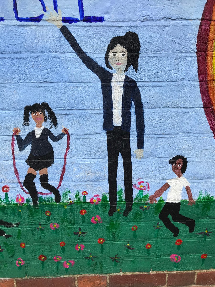 BobDrew7's tweet photo. Last day of term - our wonderful Daycare Unit put the finishing touches to their Covid Mural.  Outstanding skills from Falak - what a star!! https://t.co/aQaSCDvDdn