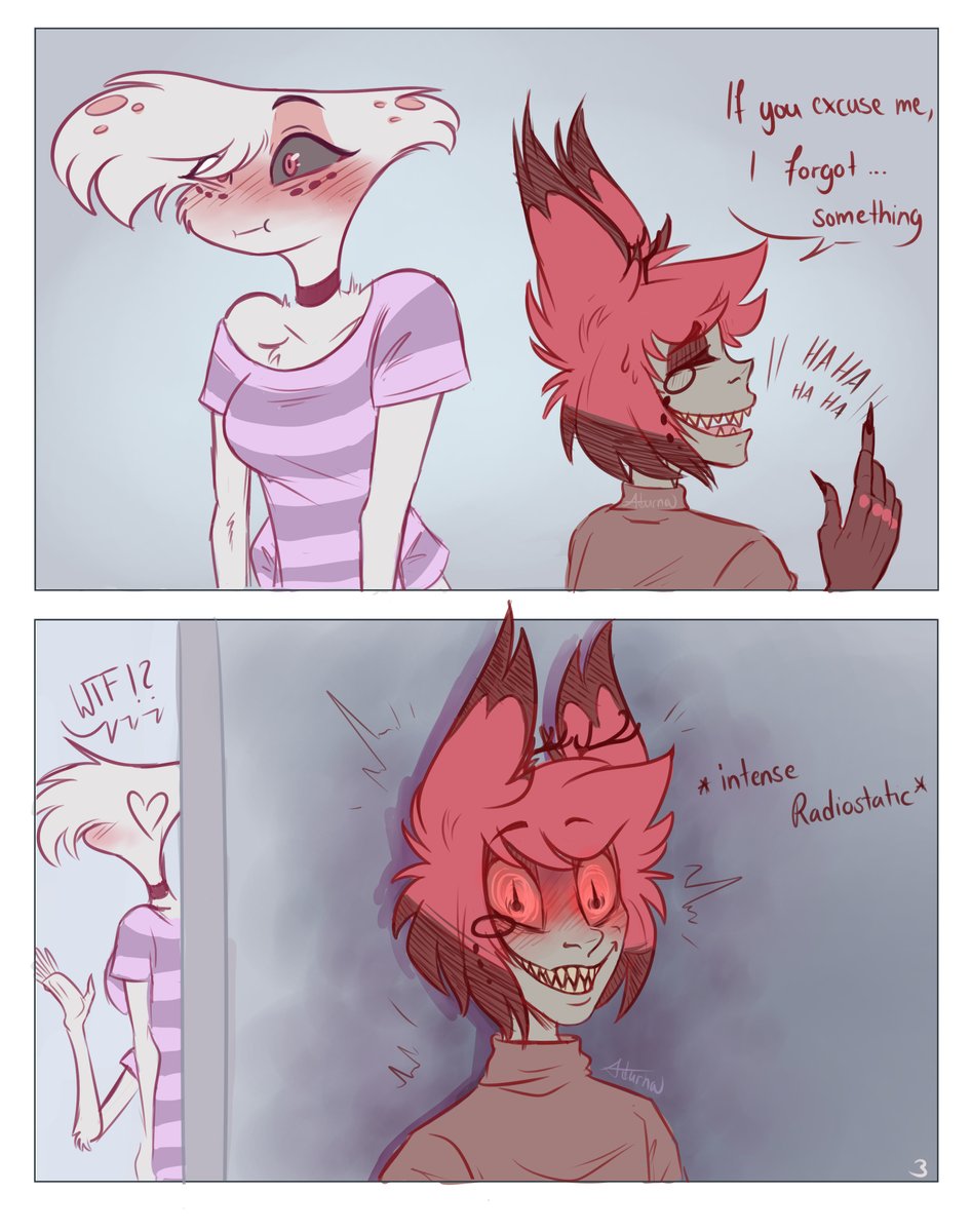 Nureon_'s tweet image. The Comic is finished!

Don't worry about Al. He just has an existential crisis. 

#radiodust #HazbinHotelAngelDust #HazbinHotelAlastor #HazbinHotelFanart #radiodustcomic