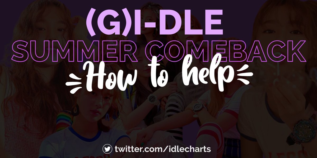 idlecharts's tweet photo. 🌴 (G)I-DLE SUMMER COMEBACK 💜

In this thread we are going to show you how to help on streaming, voting and everything else to make this comeback even batter.

#GIDLE #여자아이들 @G_I_DLE https://t.co/4h571a6lgz
